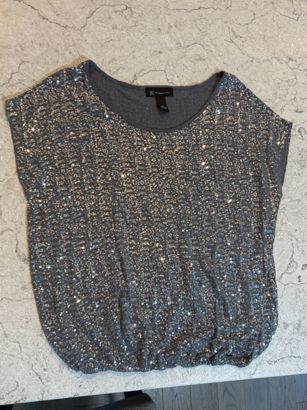Silver Sequin Tank Top